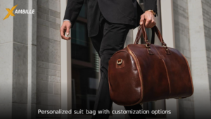 Personalized leather suit carrier 