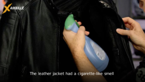 leather jacket has cigarette like smell